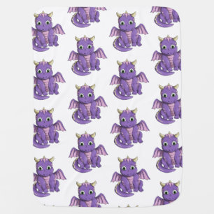 Repeat Pattern Baby Purple Dragon Blanket