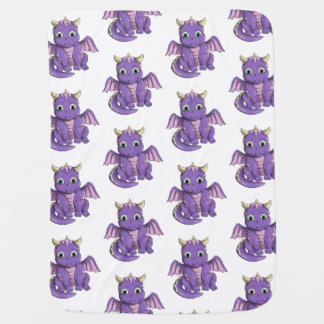 Repeat Pattern Baby Purple Dragon Blanket