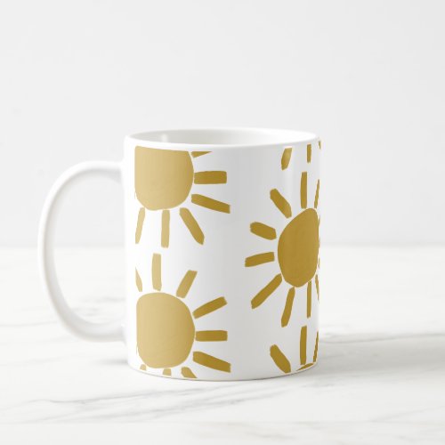 Repeat pattern design fun gift sun bold coffee mug