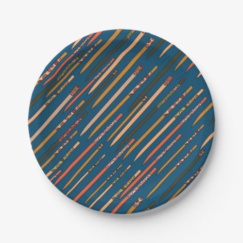 Repeat pattern with hand drawn chopsticks paper plates