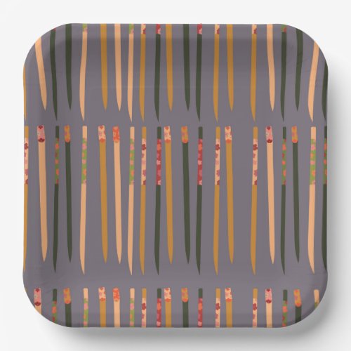 Repeat pattern with hand drawn chopsticks paper plates