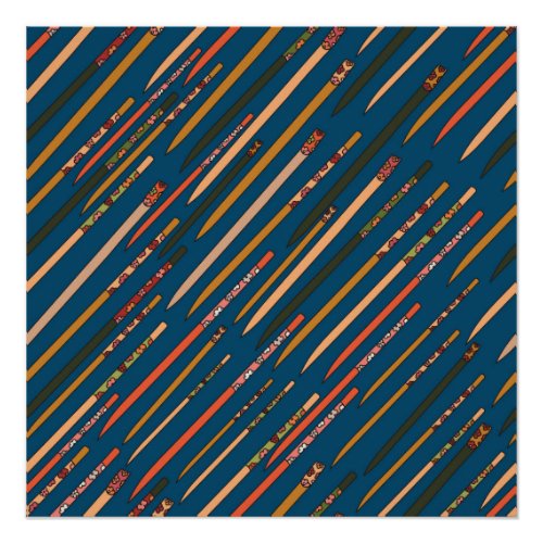 Repeat pattern with hand drawn chopsticks poster