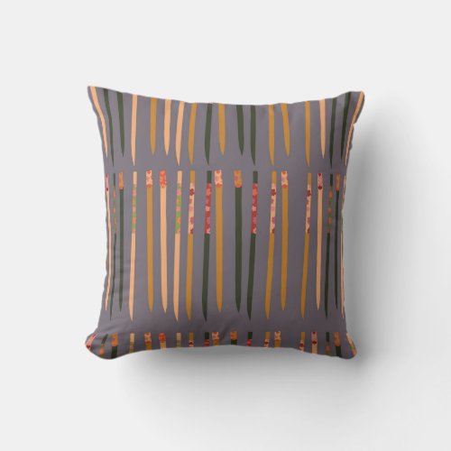 Repeat pattern with hand drawn chopsticks throw pillow