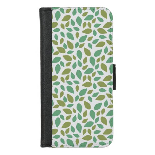 Repeat pattern with mosaic leaf vector artwork iPhone 87 wallet case