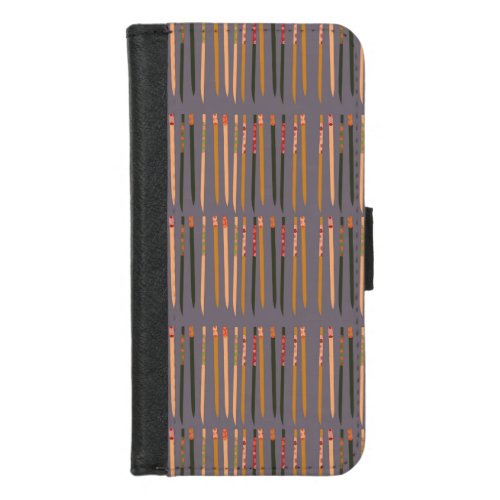 Repeat pattern with sushi theme coloured polka dot iPhone 87 wallet case