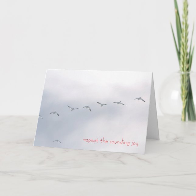 Repeat the sounding joy - Snow Geese Holiday Card (Front)