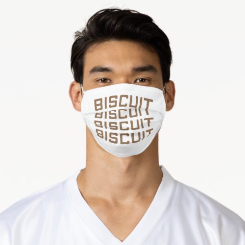 repeated biscuit text art adult cloth face mask