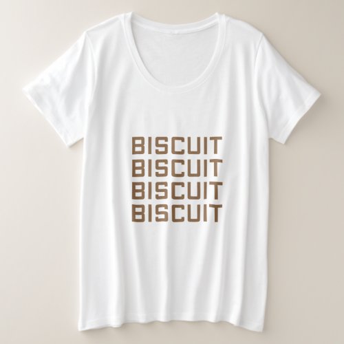 repeated biscuit text art plus size T_Shirt
