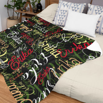 Repeated Color Names Warmth With Style Fleece Blanket by mixedworld at Zazzle