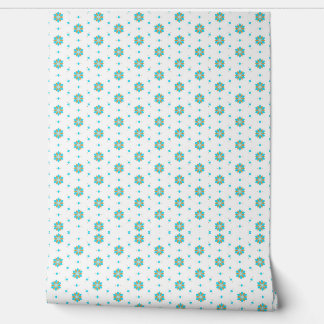 repeated geometric floral pattern design wallpaper