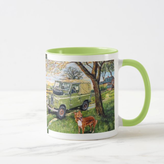 Repeated image "FARM" design Ringer Mug (Right)