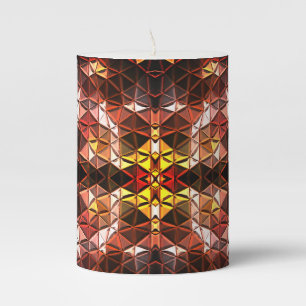 Repeated of red triangle generating strange shapes pillar candle
