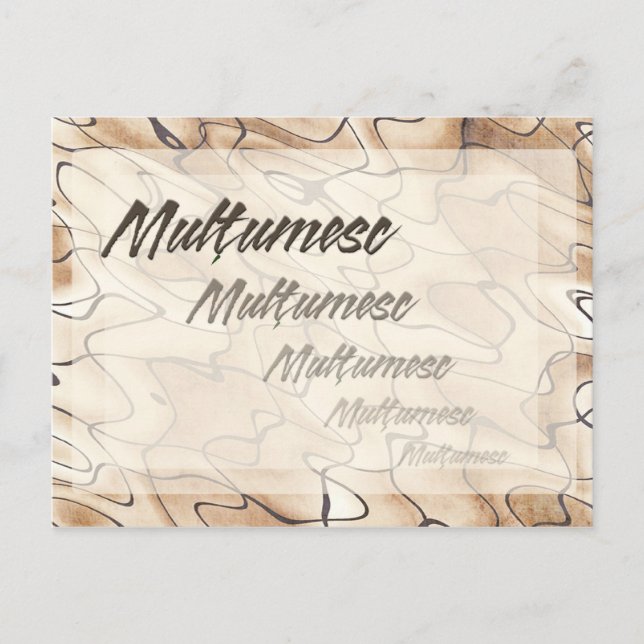 Repeated Thanks in Romanian Postcard (Front)