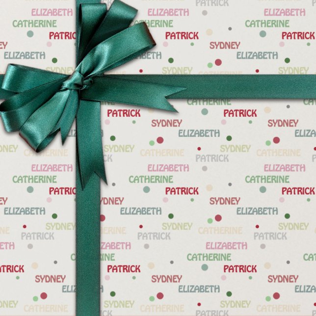 Repeating 3-4 Names Christmas Wrapping Paper (Creator Uploaded)
