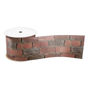 Repeating Antique Brick Pattern Satin Ribbon