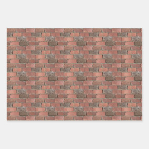 Repeating Antique Brick Pattern Wrapping Paper Sheets