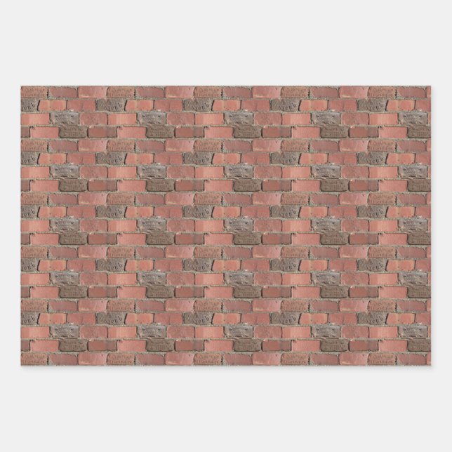Repeating Antique Brick Pattern Wrapping Paper Sheets (Front)