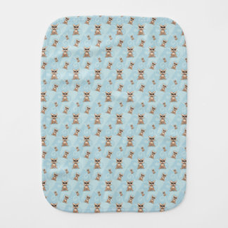 Repeating bright pattern with a dog baby burp cloth