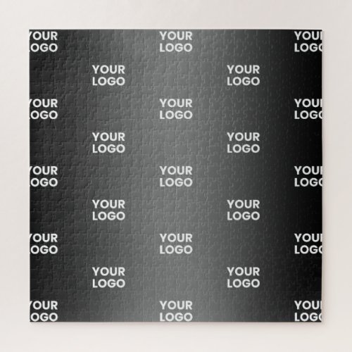 Repeating Business Logo  Black  Grey Gradient Jigsaw Puzzle
