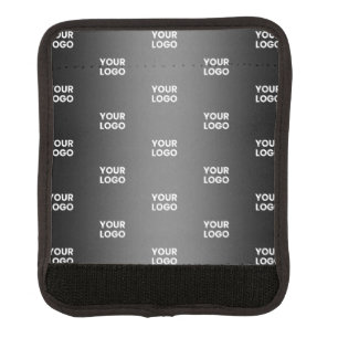 Repeating Business Logo Black & Grey Gradient Luggage Handle Wrap