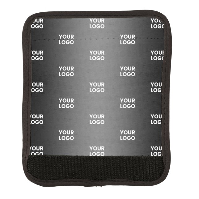 Repeating Business Logo | Black & Grey Gradient Luggage Handle Wrap (Front)