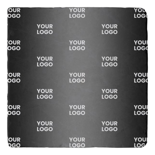 Repeating Business Logo | Black & Grey Gradient Trivet (Front)