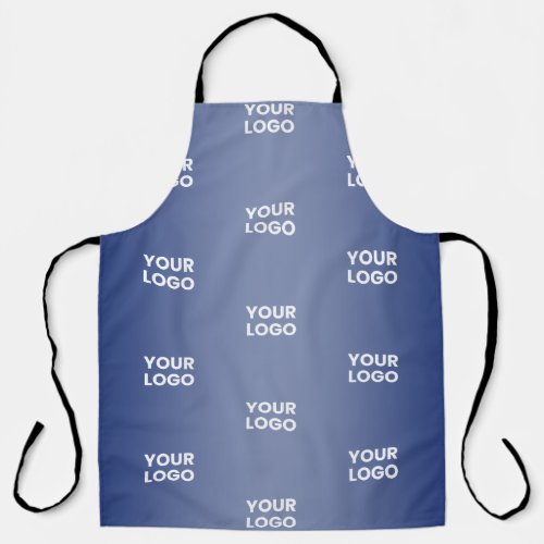 Repeating Business Logo  Navy Blue Gradient Apron