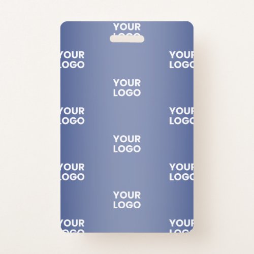 Repeating Business Logo  Navy Blue Gradient Badge