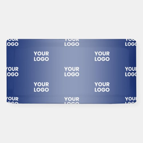 Repeating Business Logo  Navy Blue Gradient Banner