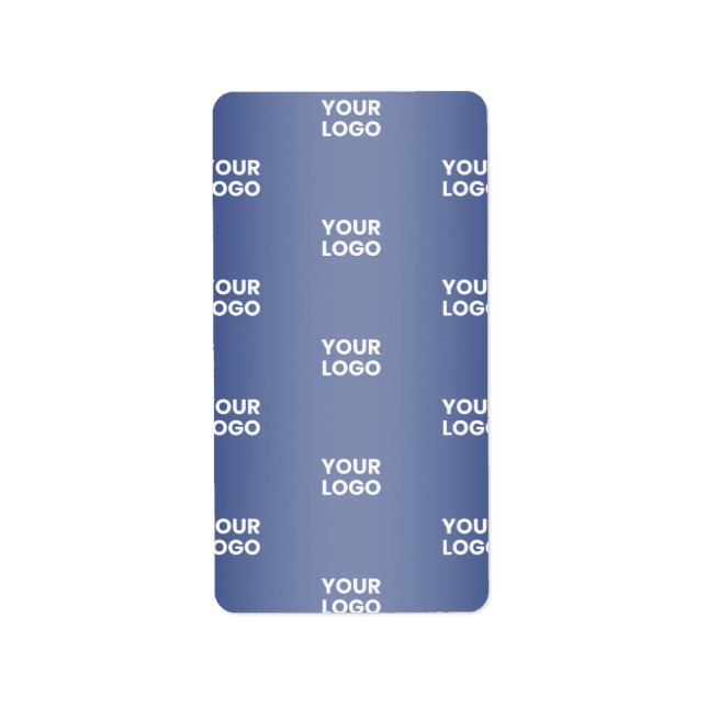 Repeating Business Logo | Navy Blue Gradient Label (Front)