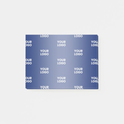 Repeating Business Logo  Navy Blue Gradient Post_it Notes