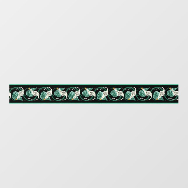 Repeating Calla Lily on Black Border Wall Decal (Front)