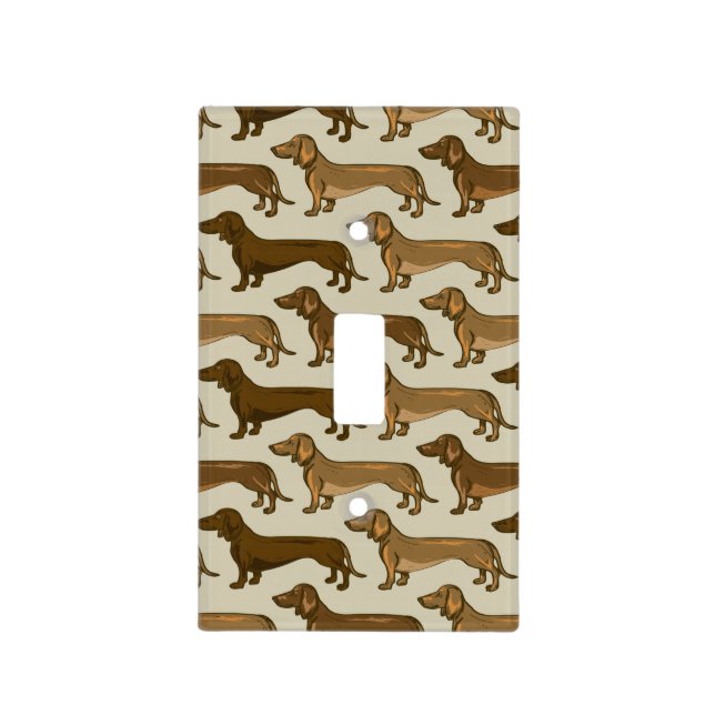 Repeating Dachshunds Light Switch Cover (Front)