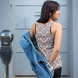 Repeating diagonals tank top