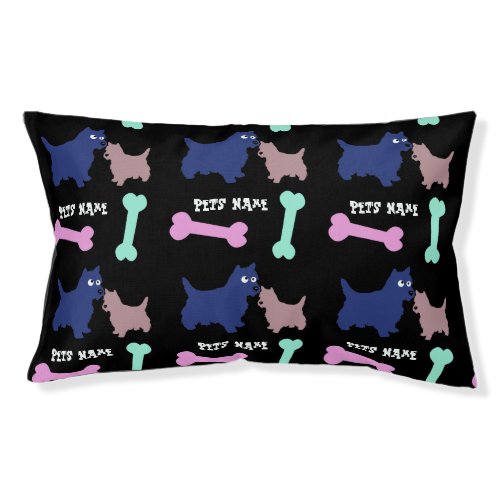 Repeating Dogs name Bed with dogs and bones 2