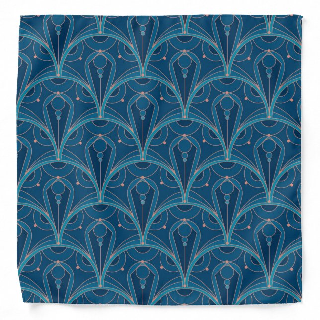 Repeating geometric Art Deco pattern Bandana (Front)