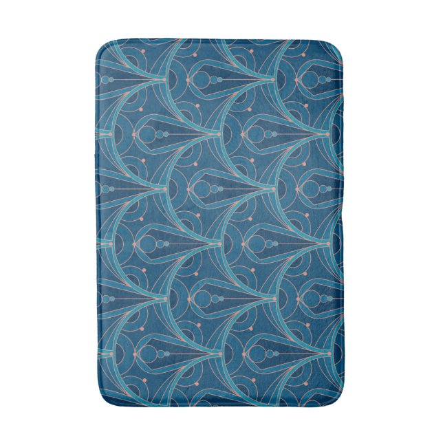Repeating geometric Art Deco pattern Bath Mat (Front Vertical)