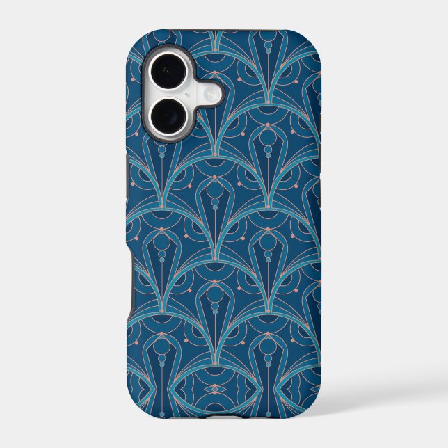 Repeating geometric Art Deco pattern iPhone Case (Back)