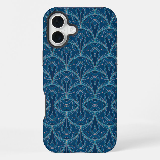 Repeating geometric Art Deco pattern Iphone Case (Back)