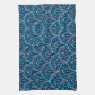 Repeating geometric Art Deco pattern Kitchen Towel
