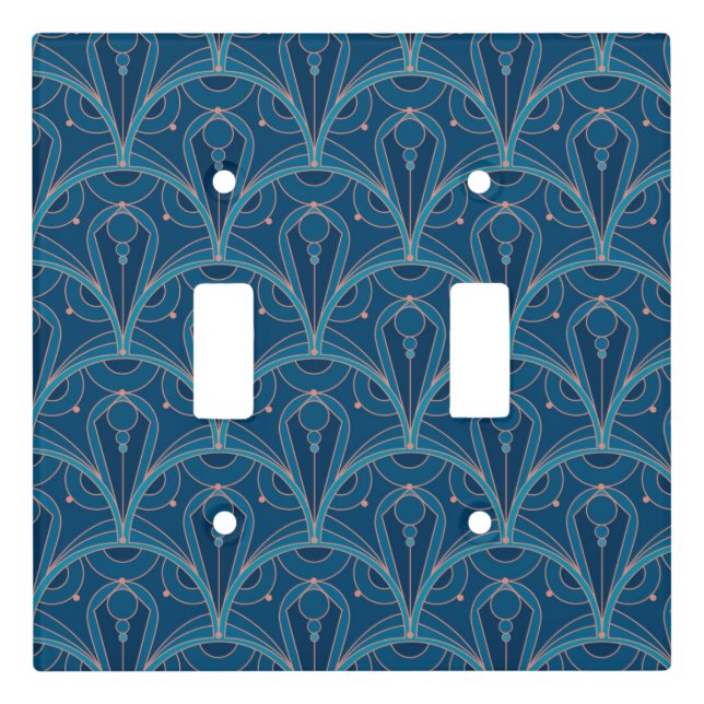 Repeating geometric Art Deco pattern Light Switch Cover (Front)