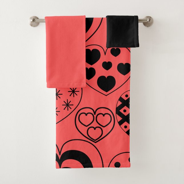 Repeating Hearts  Bath Towel Set (Insitu)