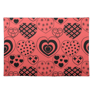 Repeating Hearts  Cloth Placemat