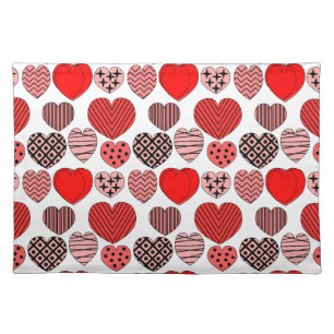 Repeating Hearts Cloth Placemat