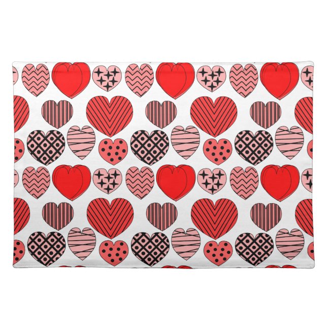 Repeating Hearts Cloth Placemat (Front)