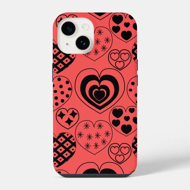 Repeating Hearts Iphone Case (Back)