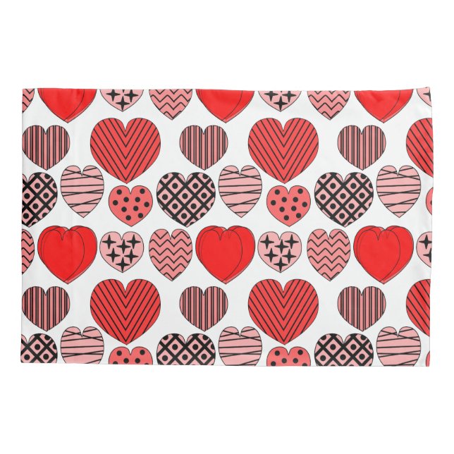 Repeating Hearts Pillow Case (Back)