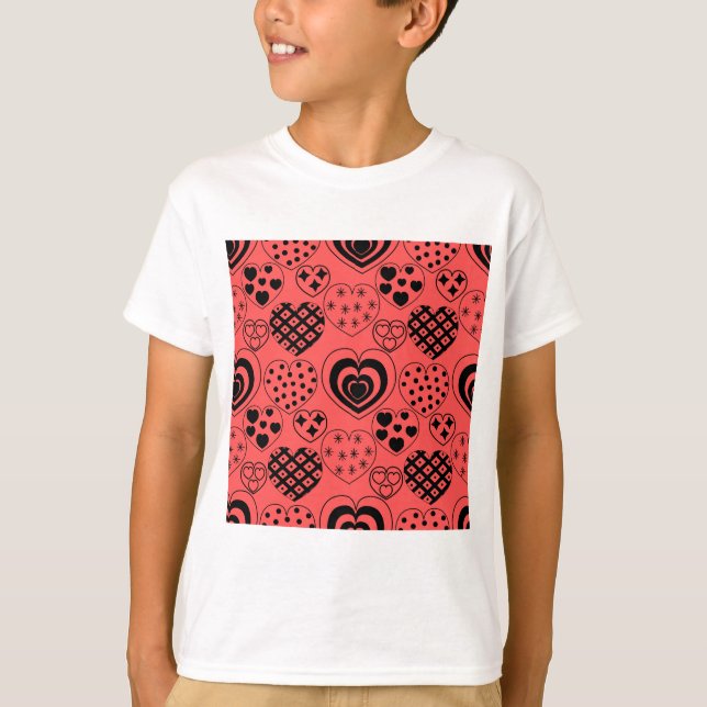 Repeating Hearts  T-Shirt (Front)