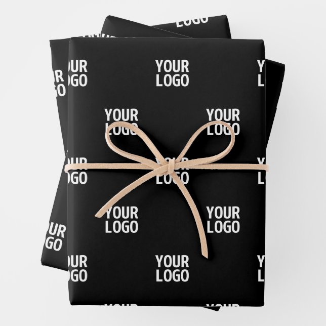 Repeating Image, Design or Company Business Logo Wrapping Paper Sheets (In situ)