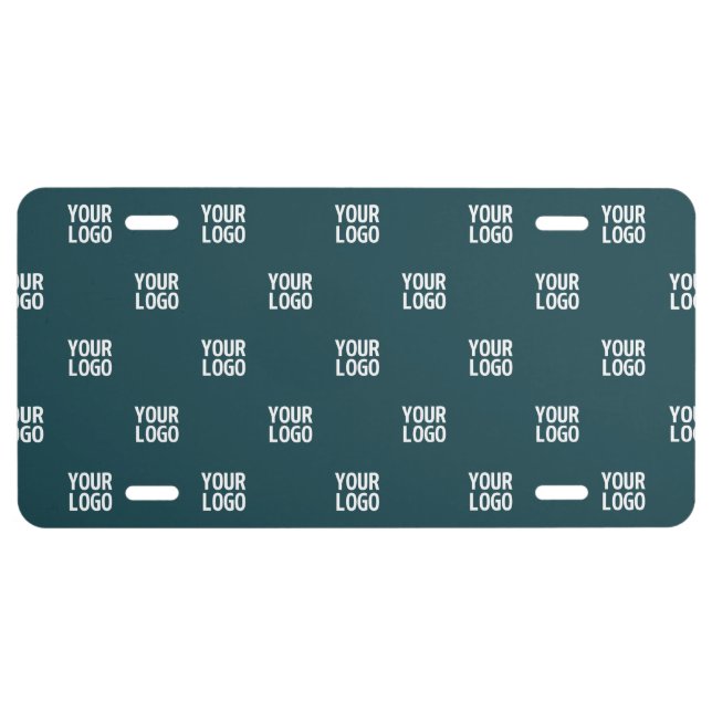 Repeating Image, Design or Logo | Dark Blue Green License Plate (Front)
